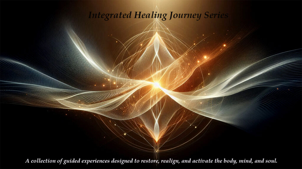 FREE Meditation’s and Energy Procedure’s Golden flowing light and sacred geometric patterns forming an energetic field, symbolizing alignment, healing, and activation of body, mind, and soul.