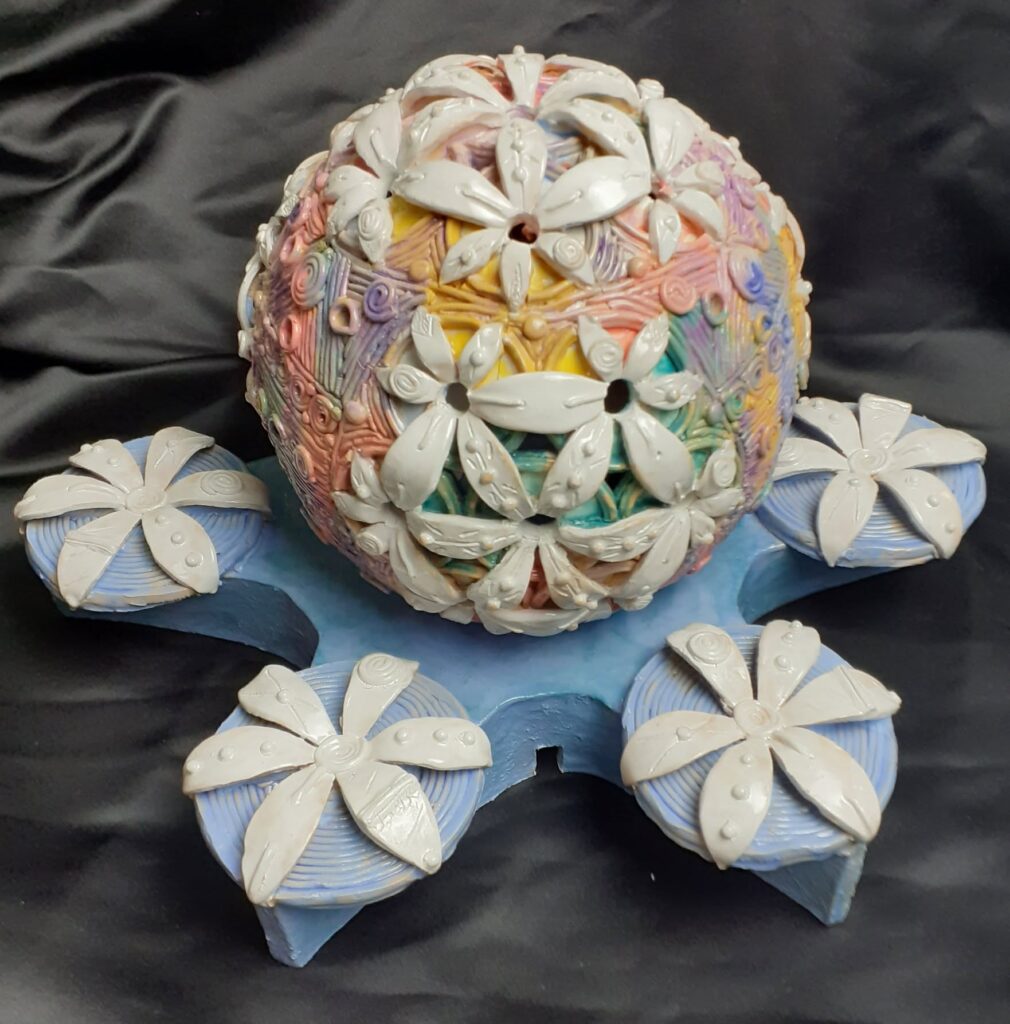 Robin's World — My Journey as an Artist & Sculptor Handmade sacred geometric ceramic lamp by artist Robin Nicole Alger