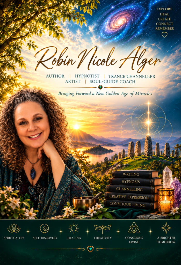 Home Robin Nicole Alger — author, certified hypnotist, trance channeller, intuitive artist, Soul-Guide Coach and Mystery School founder.